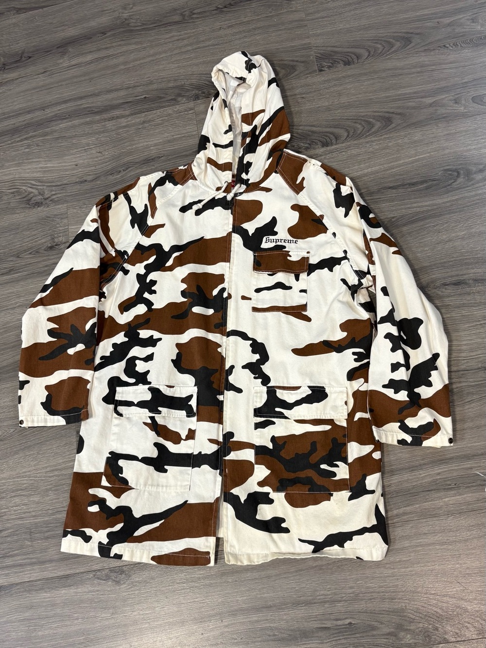 Supreme twill zip parka